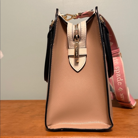kate spade Cream and Tan Satchel with Black Handles - Picture 2 of 12
